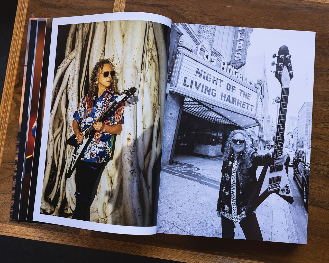 A photo spread from The Collection: Kirk Hammett, from Gibson Publishing