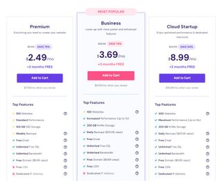 An image of Hostinger's prices and plans