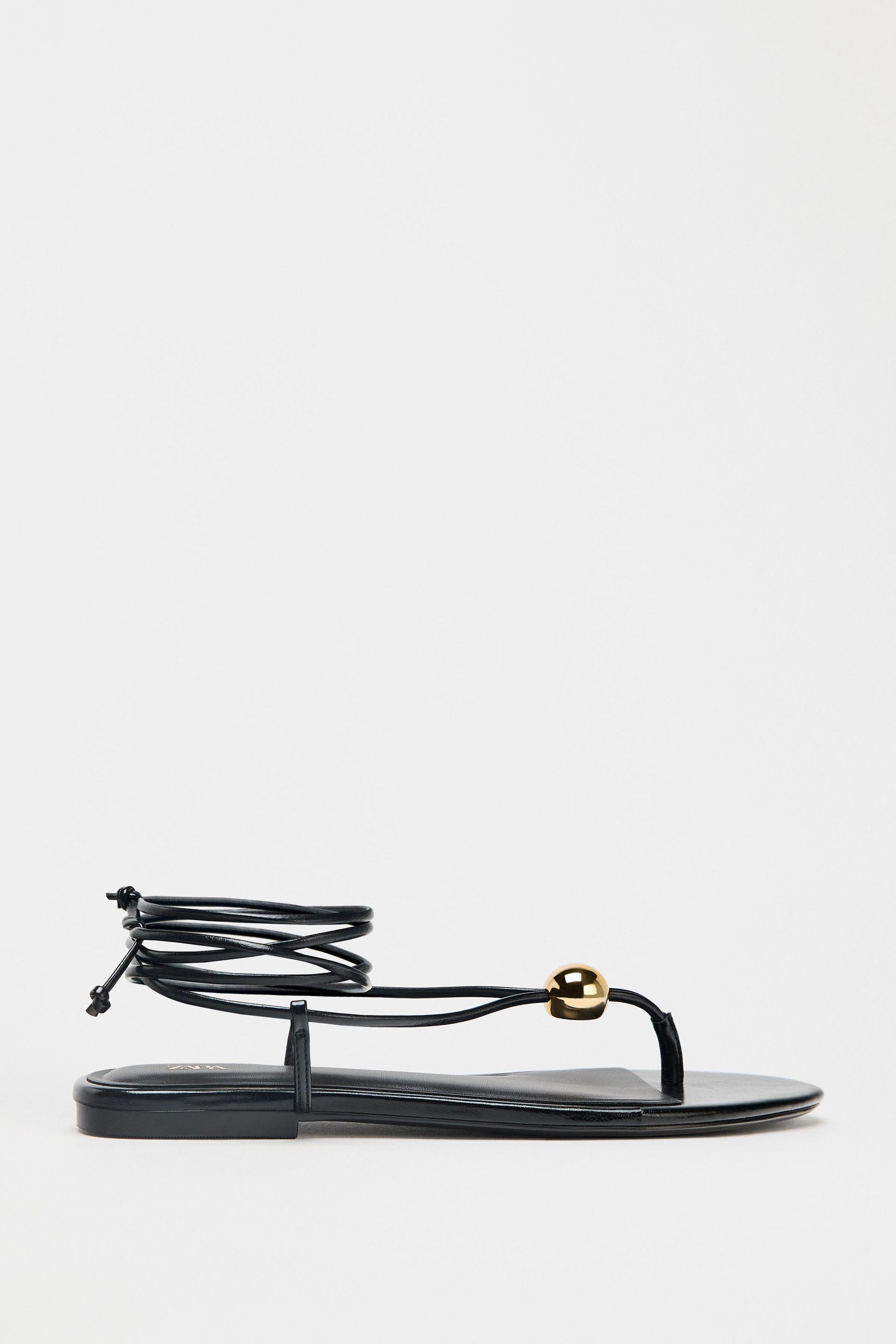 Flat Sandals With Metal AppliquÉ