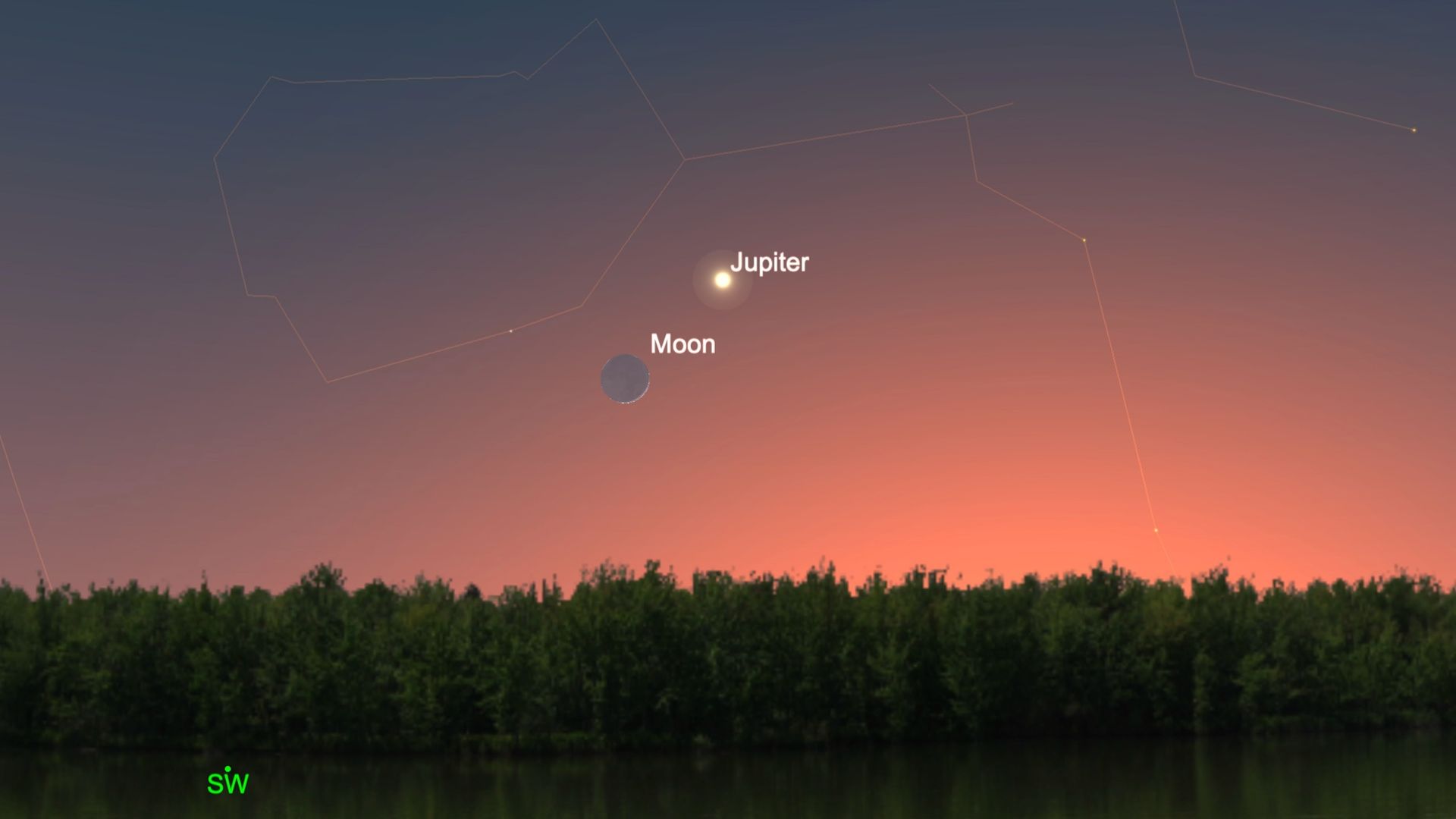 The moon and Jupiter pair up in the night sky tonight! Here's what to ...