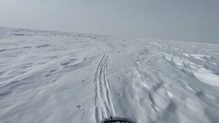 Preet Chandi skis across snow and ice