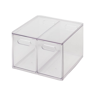 clear plastic two drawer organizer, pull out