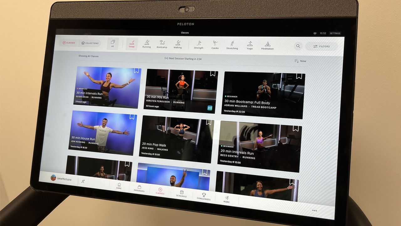 Peloton Treadmill review: image shows Peloton Treadmill display