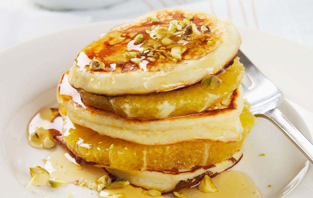 Orange and ricotta pancakes 