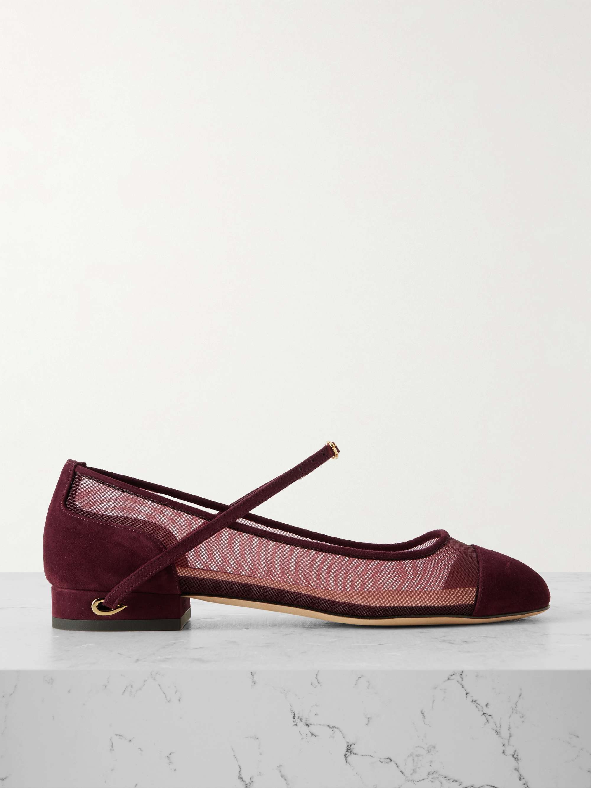Paolo 20 Suede and Mesh Ballet Flats