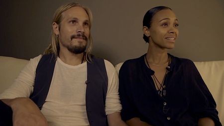 Zoe Salda&ntilde;a and husband Marco Perego for Show Me Love, Love Interviews, Part 3 for Alicia Keys YouTube channel.