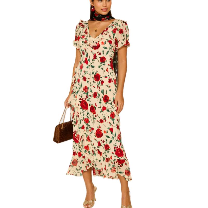 RIXO, Clementina Silk Dress