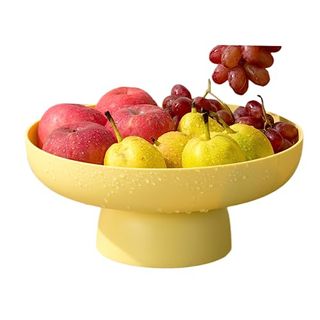 Onefitow Fruit Bowl Fruit Basket for Kitchen Countertop Kitchen Storage Baskets Stand Organization, Decor Centerpiece for Kitchen Counter or Dining Room Tables (yellow)