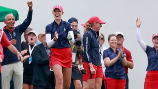 Barack Obama, Nelly Korda and other Team USA Solheim Cup members at the Friday afternoon four-ball