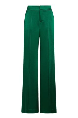 Alice + Olivia Dylan Piped Satin Wide Leg Pants