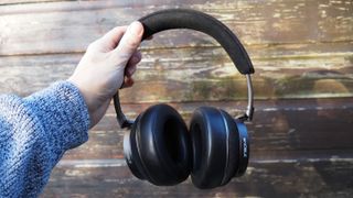 A pair of Noble Fokus Apollo noise-cancelling headphones