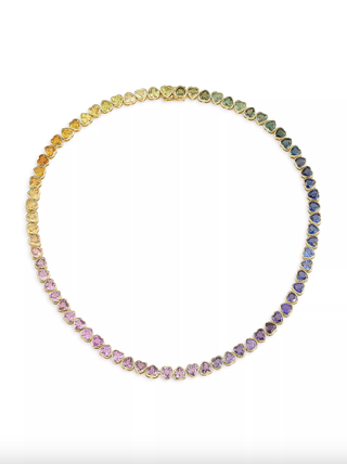 Emily P. Wheeler, Dress Up I Heart Rainbows 18K Yellow Gold & Sapphire Necklace