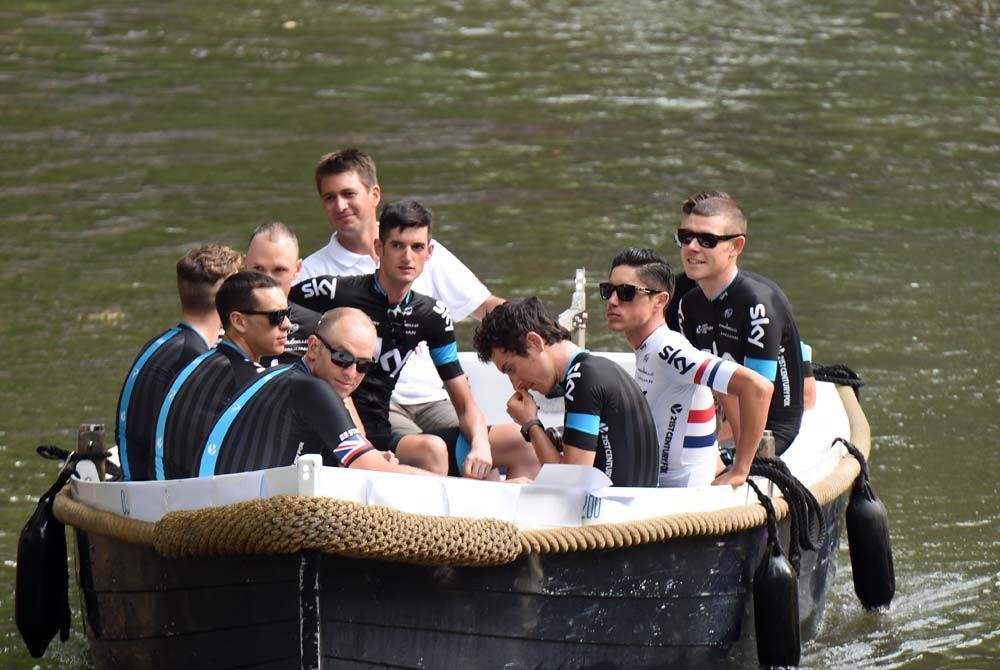 Team Sky during the Team Presentation of the 2015 Tour de France