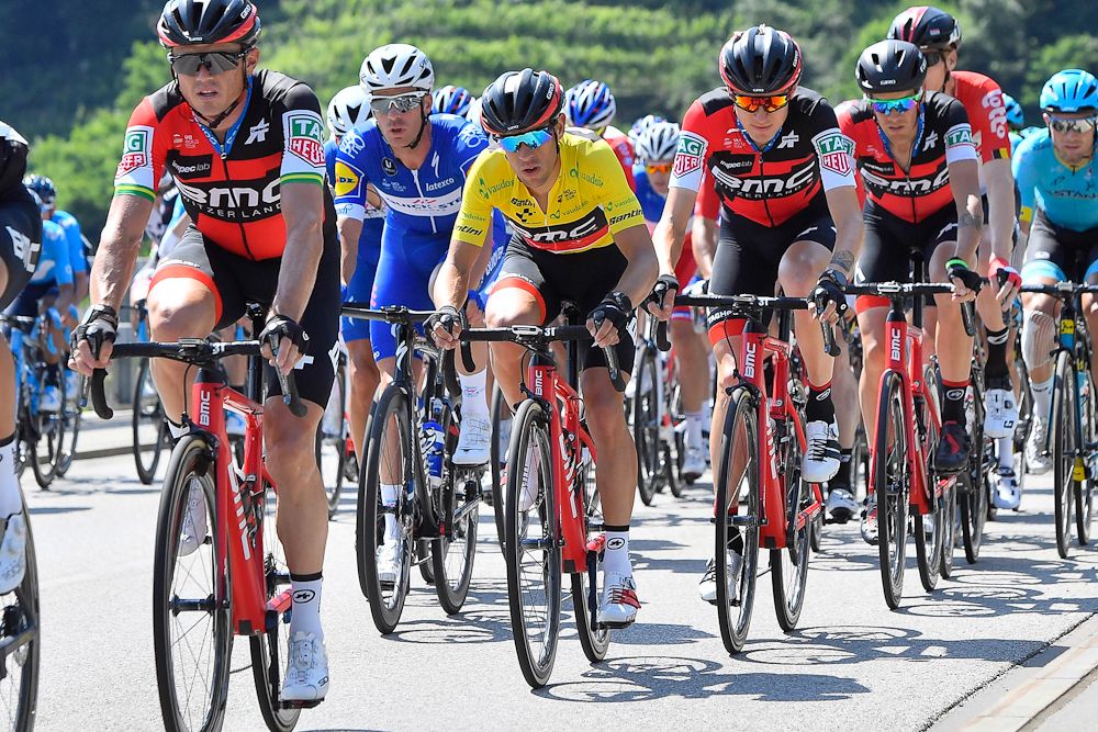 Richie Porte in the peloton during stage 8 at Tour de Suisse