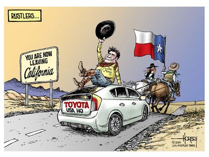 Editorial cartoon Toyota Texas