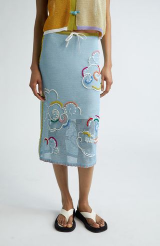 Netty Cloud Organic Cotton Blend Pencil Skirt