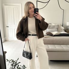 Who What Wear UK's deputy editor, Maxine Eggenberger, wears a pair of Abercrombie's Sloane trousers