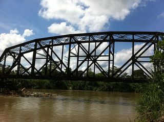 Imagine trying to walk across one of these - from one railroad tie to the next - while getting attacked by bees.