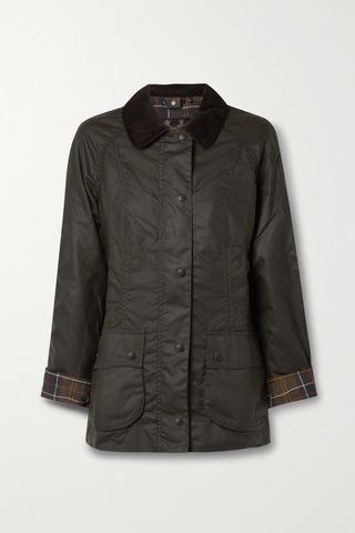 Beadnell Corduroy-Trimmed Waxed-Cotton Jacket