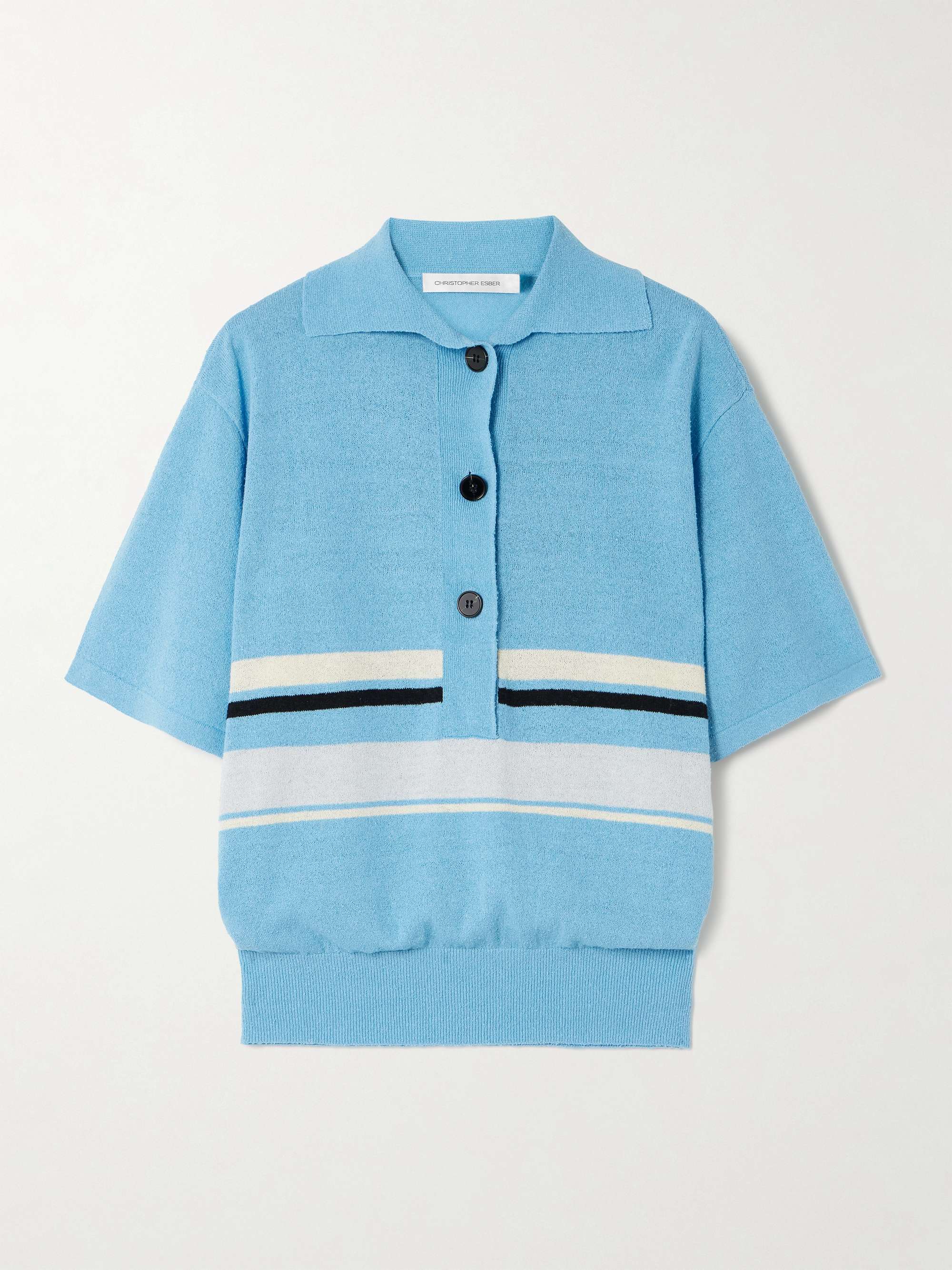 Striped Knitted Polo Shirt