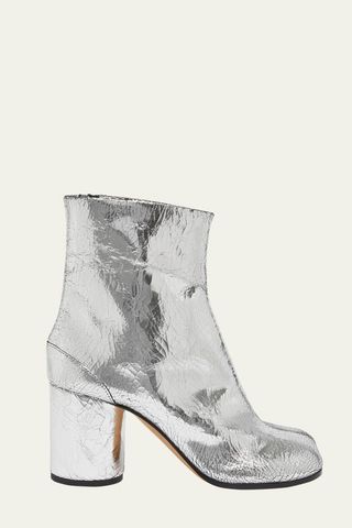 Maison Margiela Tabi Split-Toe Metallic Leather Ankle Boots