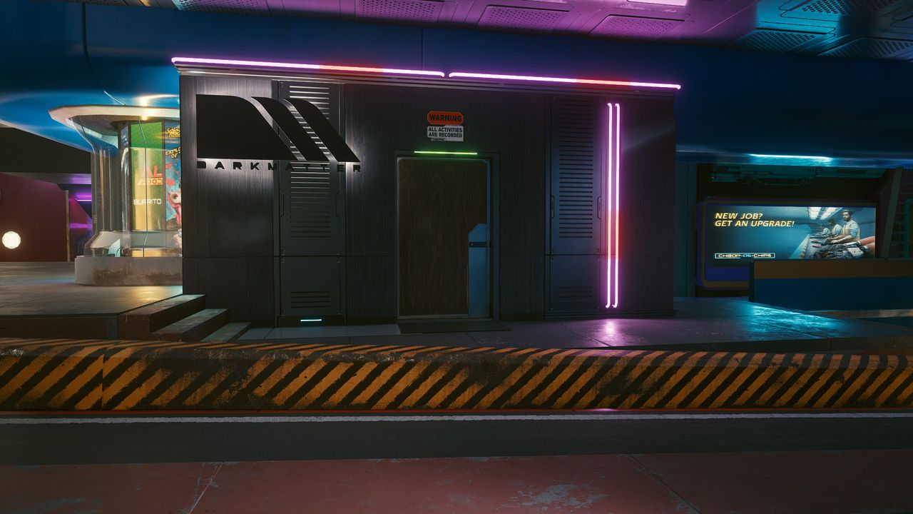 Cyberpunk 2077 joytoy locations - entrance to the Dark Matter club