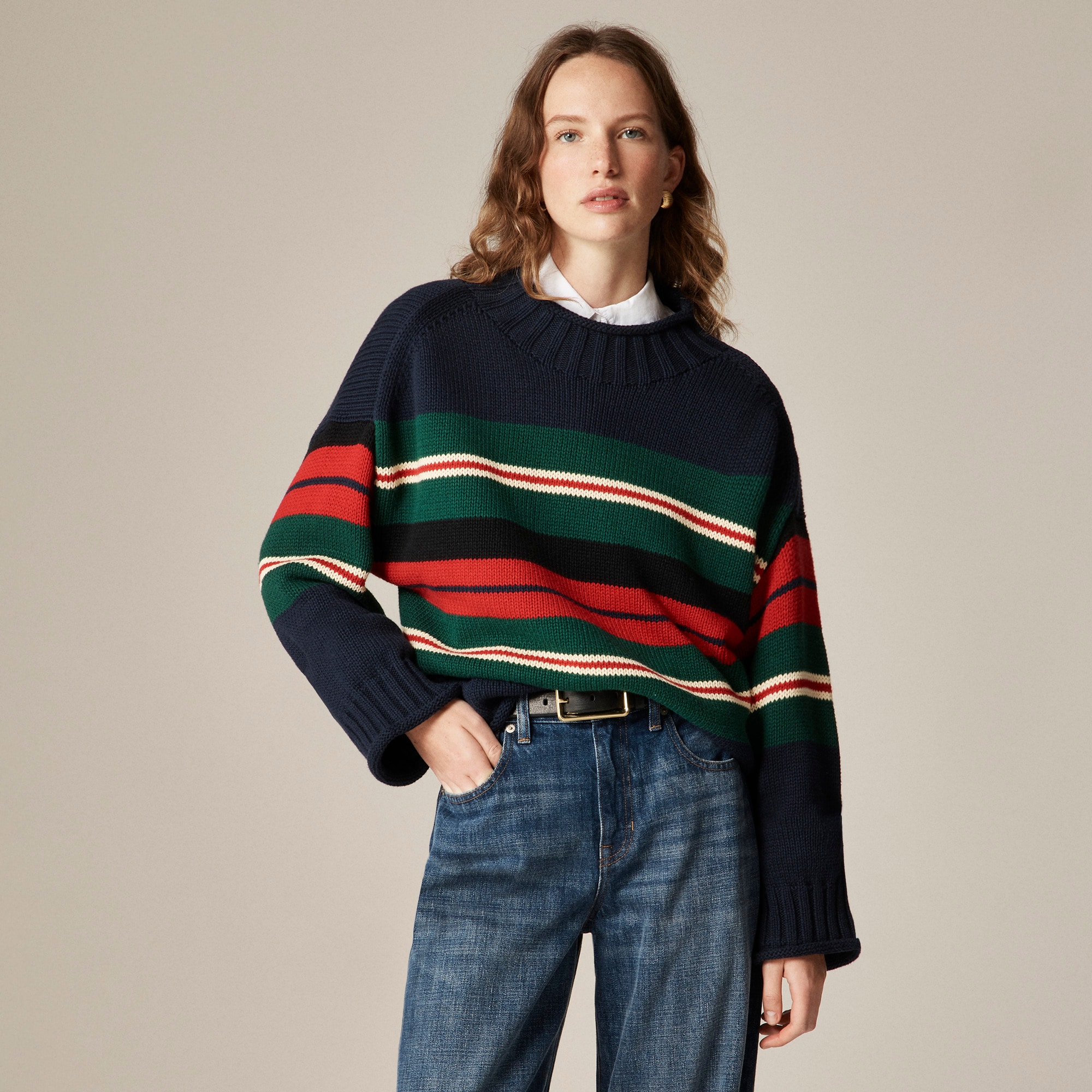 2025 Rollneck™ Sweater in Rugby Stripe
