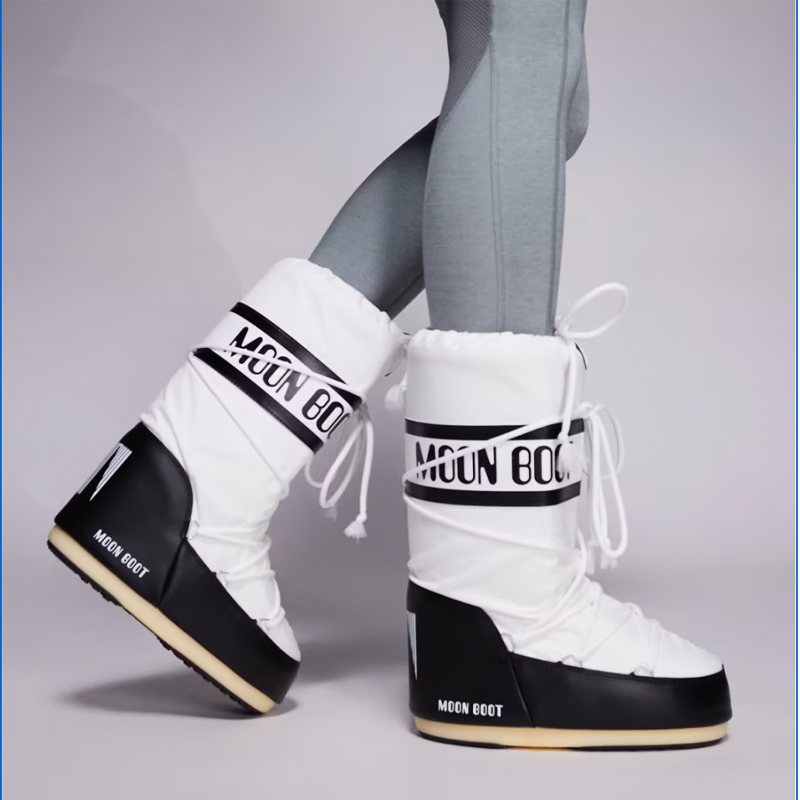 White Moon Boots with black accents