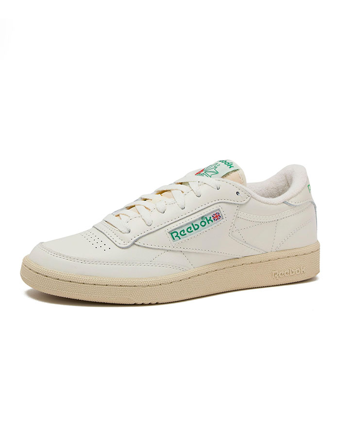 Reebok Club C 85 Vintage Tennis Sneakers for Women, Casual White Womens Shoes, Size 5 to 11 - Chalk/alabaster/glen Green, 8.5 Medium