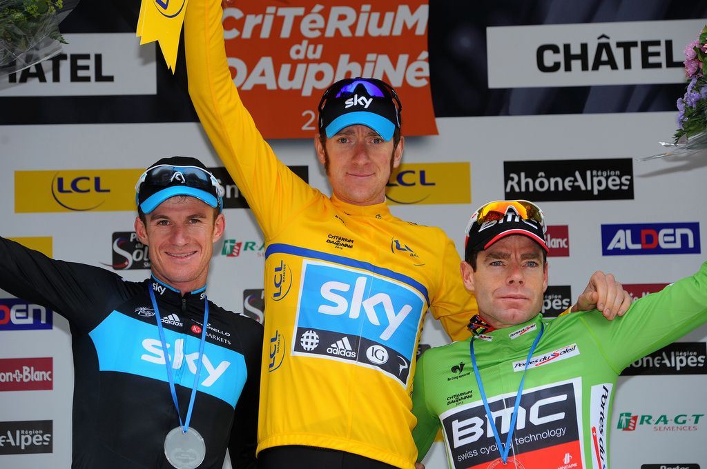 The 2012 Criterium du Dauphine podium
