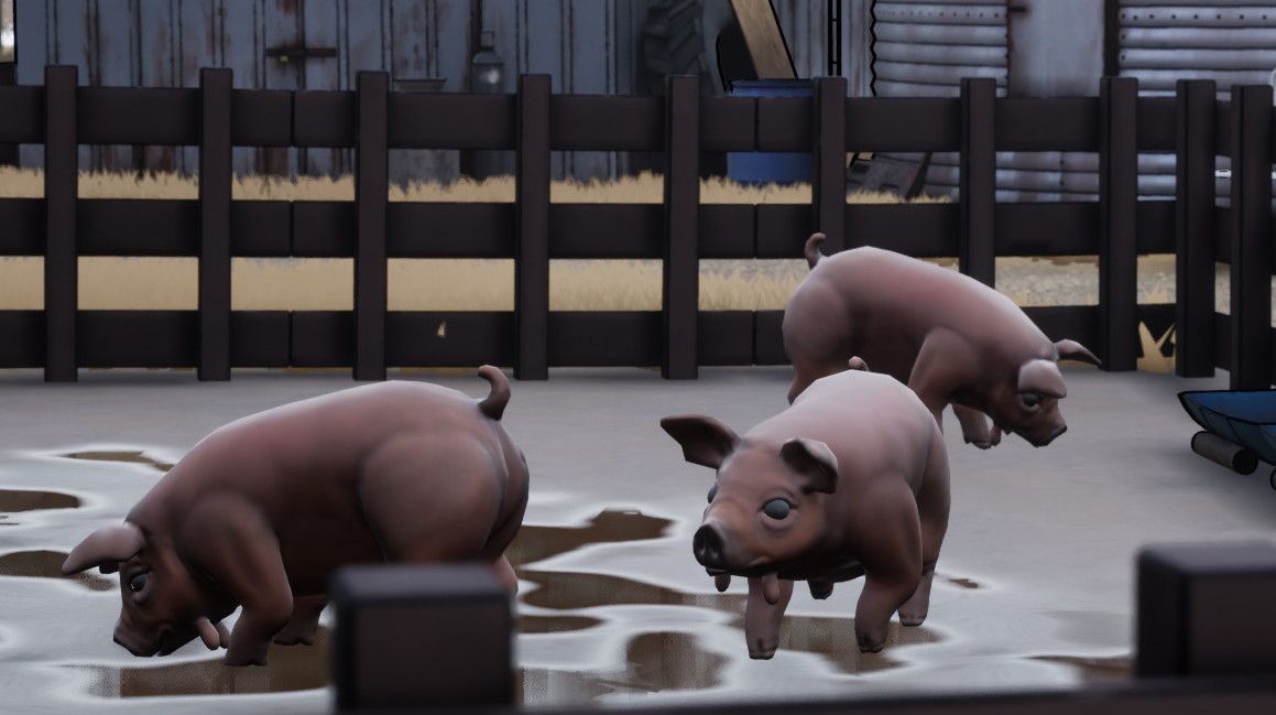 The art style of the game, as mentioned in the review. This scene in particular involves pigs. 