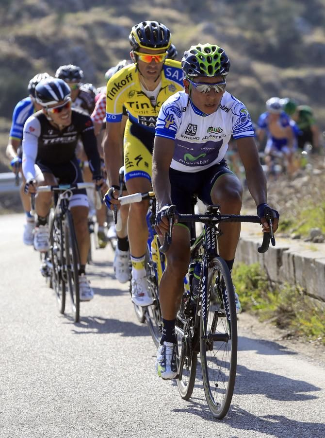 Nairo Quintana leads Alberto Contador