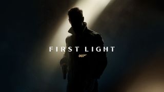 A man shrouded in shadow, with the words "007 First Light" on the image
