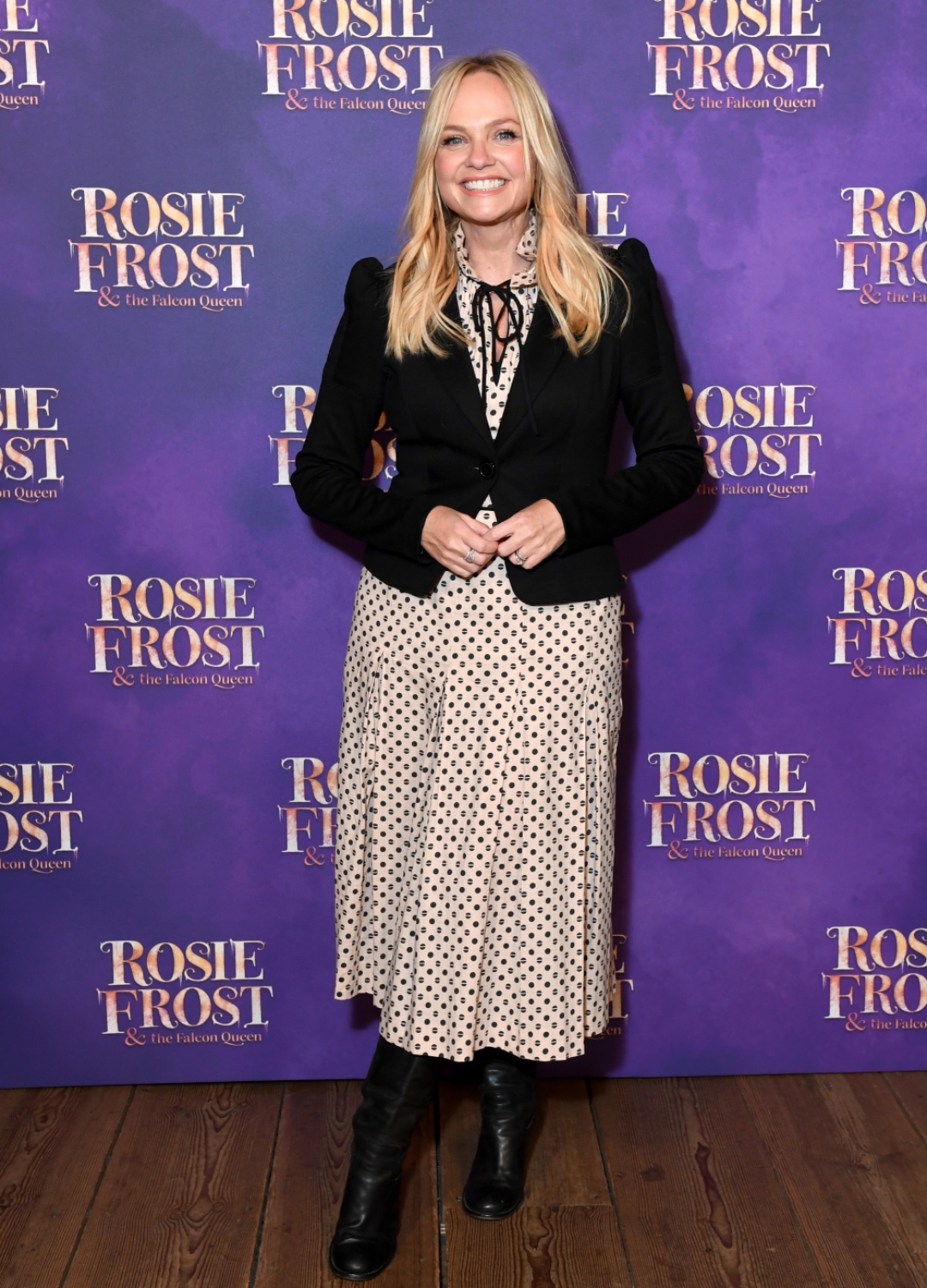 Emma Bunton wearing polka dot dress
