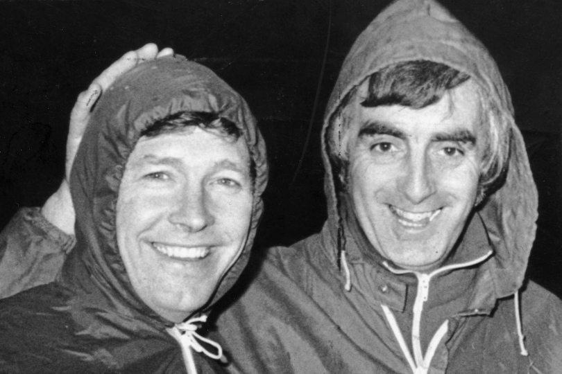 Alex Ferguson and assistant David Provan at St Mirren in February 1977.
