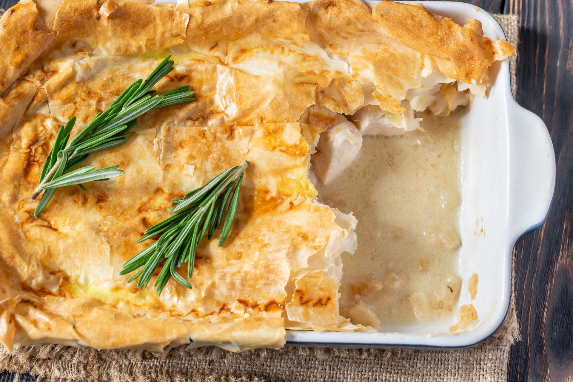 Hairy Bikers' chicken and tarragon pie British Recipes GoodTo