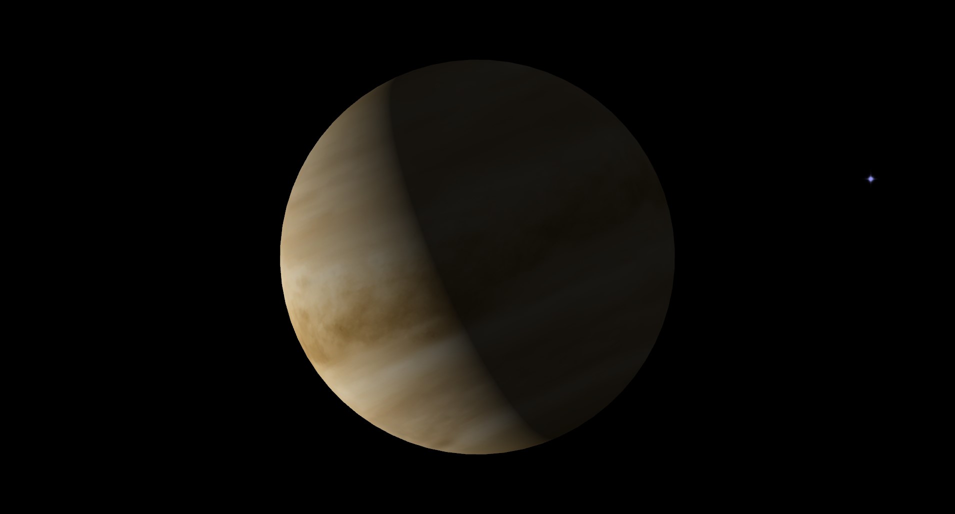 night sky map graphic showing close up view of Venus.