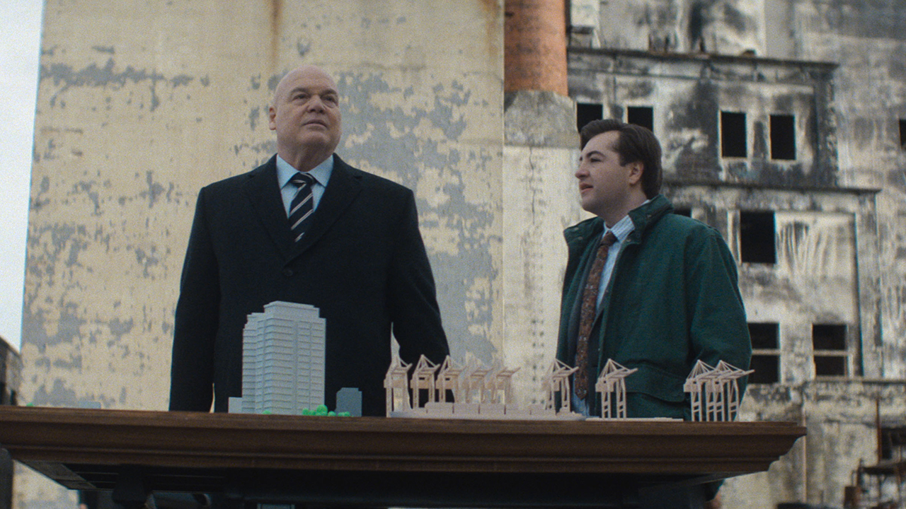 Wilson Fisk and Daniel standing at Red Hook in Daredevil: Born Again episode 4