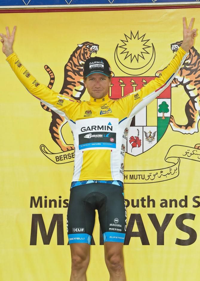 David Zabriskie won the prologue and earned the leader's jersey at the 2012 Tour de Langkawi