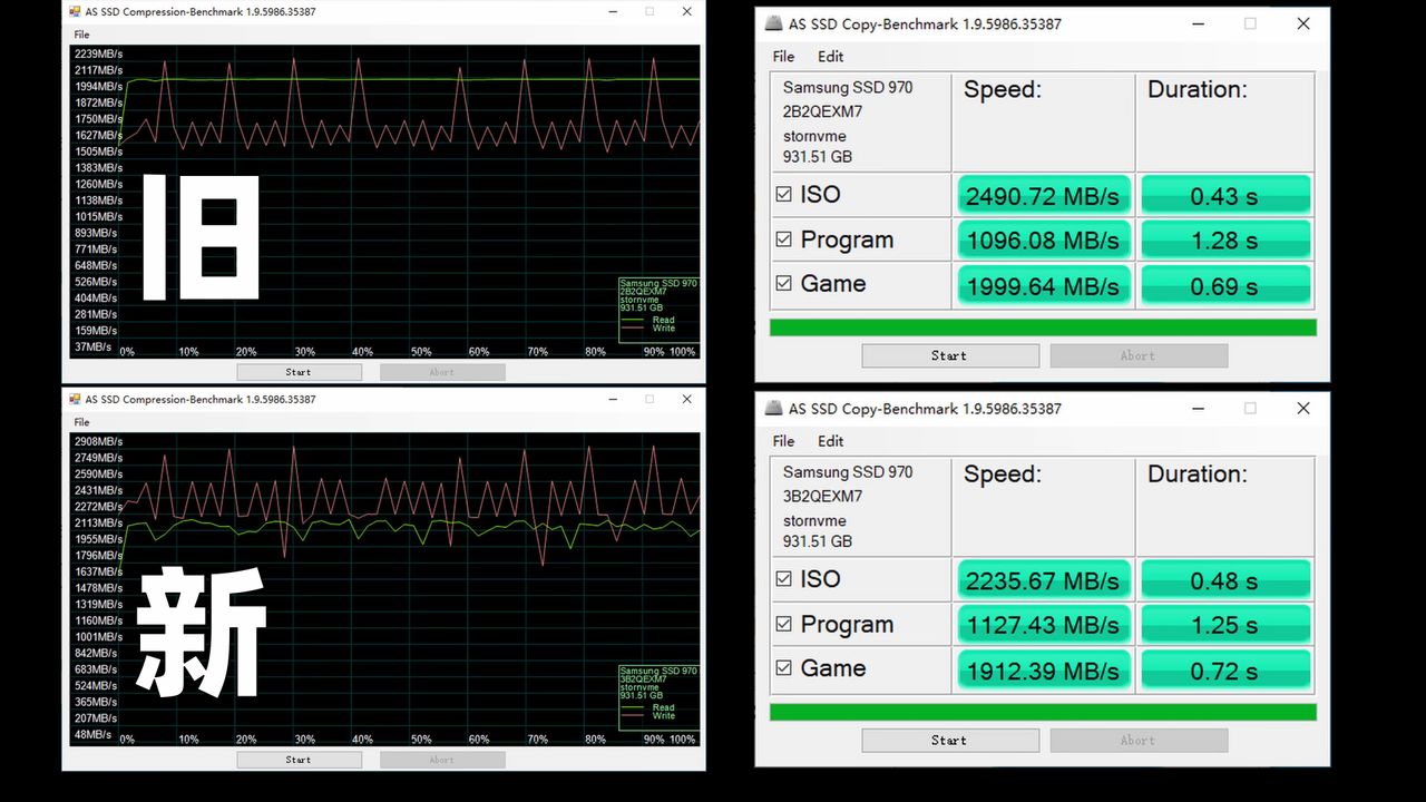 Old 970 Evo Plus (Left) vs. New 970 Evo Plus (Right (Image credit: 潮玩客/YouTube) Old 970 Evo Plus (Top) vs. New 970 Evo Plus (Bottom) Old 970 Evo Plus (Top) vs. New 970 Evo Plus (Bottom)
