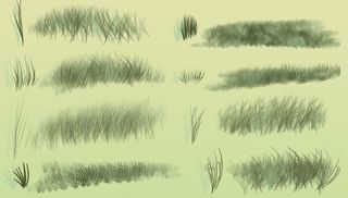 Grass or fur Photoshop brushes