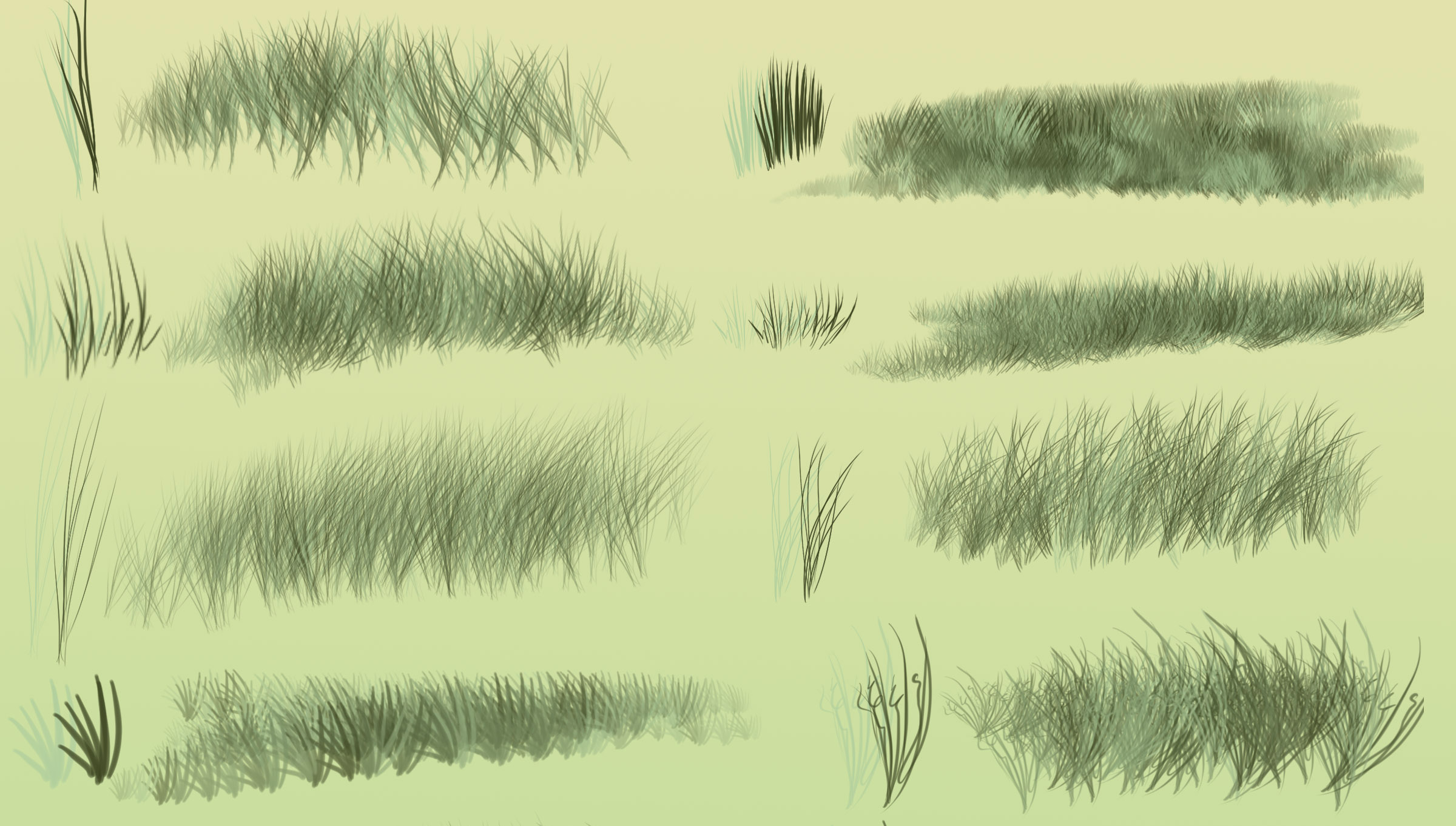 Photoshop brushes: Grass or fur 