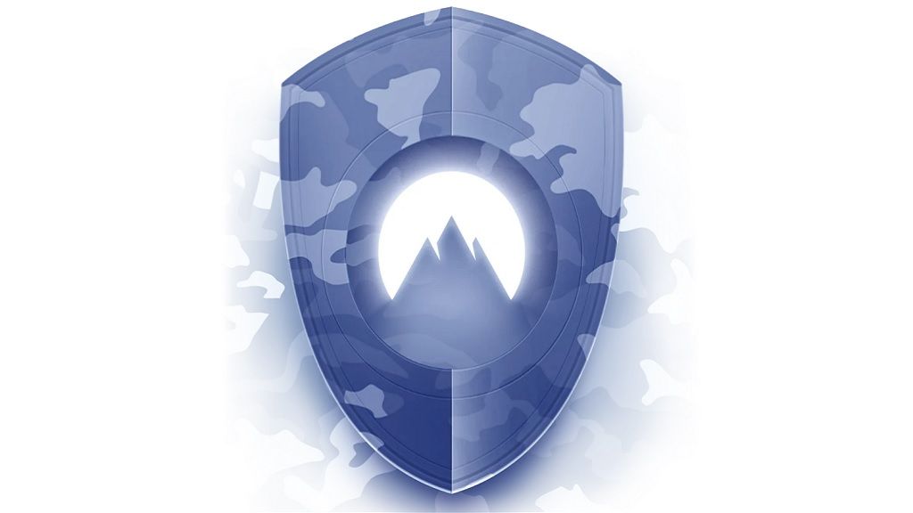 VPN server logo with foggy mountain in the middle