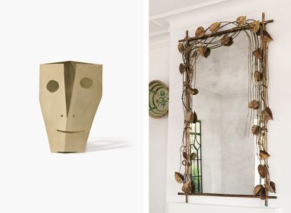 Picasso mask and Lalanne mirror in the pierre berge auction at sothebys