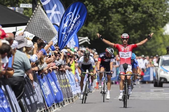 Greg Henderson takes the win in front of a large crowd