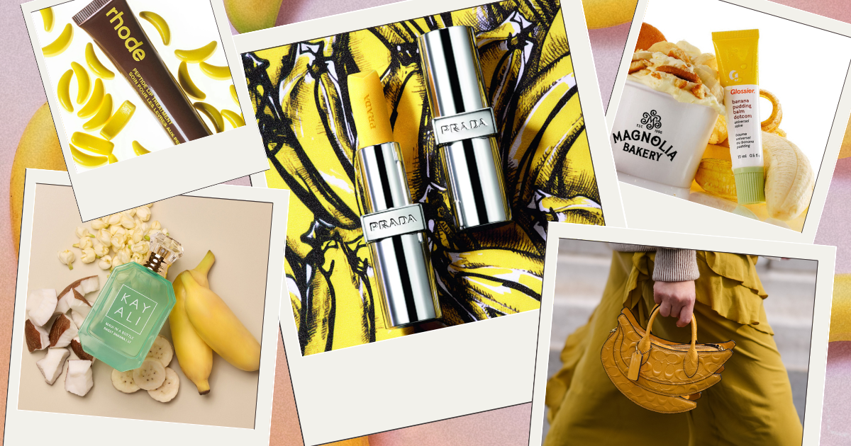 Banana Beauty Is The Trend Taking Over Every 'Cool Girl' Brand—Rhode Started It, Prada Made It Official, And It's Not Going Anywhere