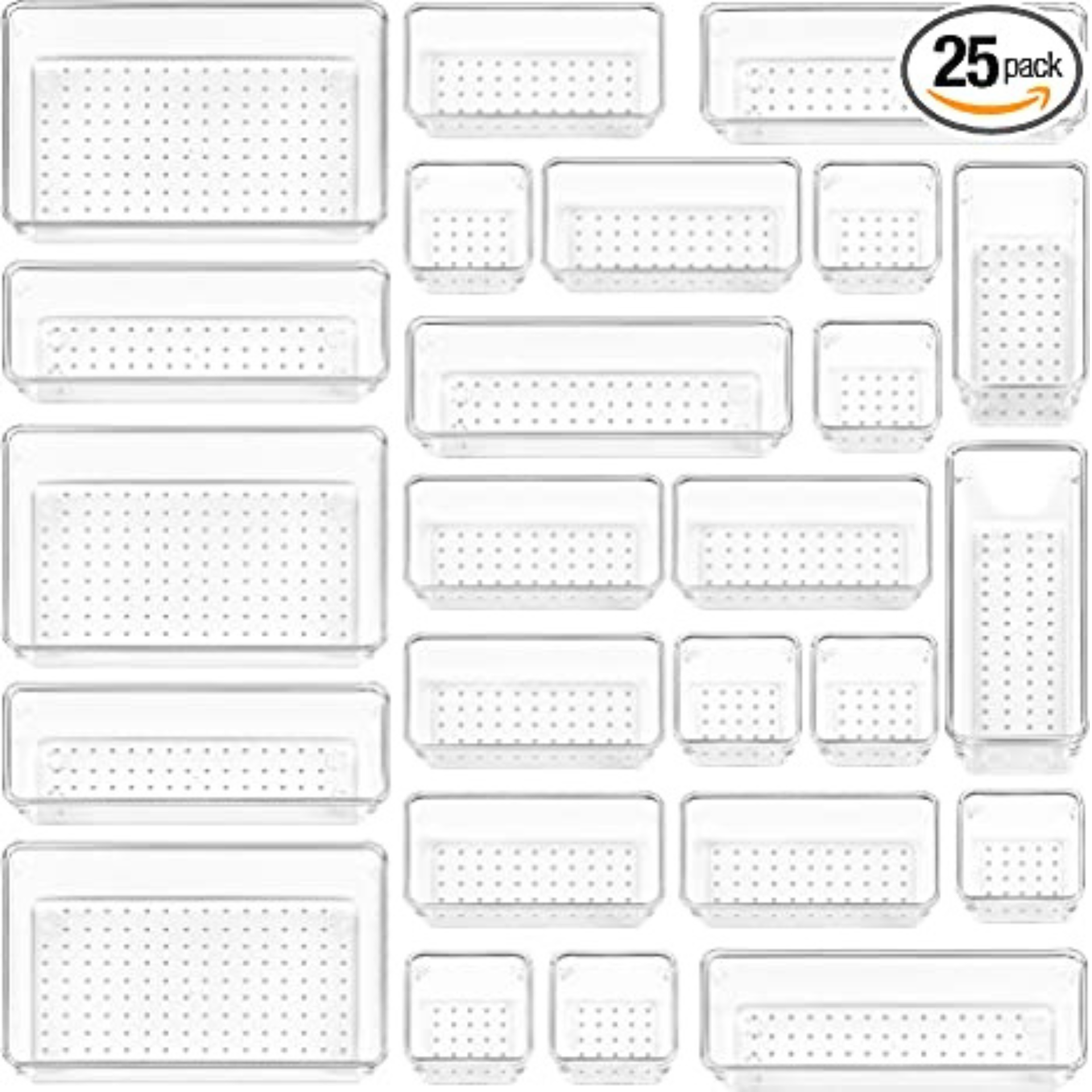 Penyelenggara laci plastik bening Vtopmart