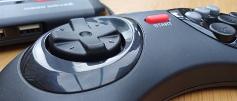 Sega Mega Drive Mini 2 review; a photo of a close up of a Sega games console controller