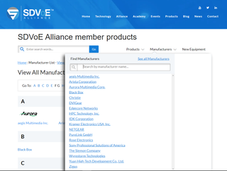 SDVoE Alliance online product catalog