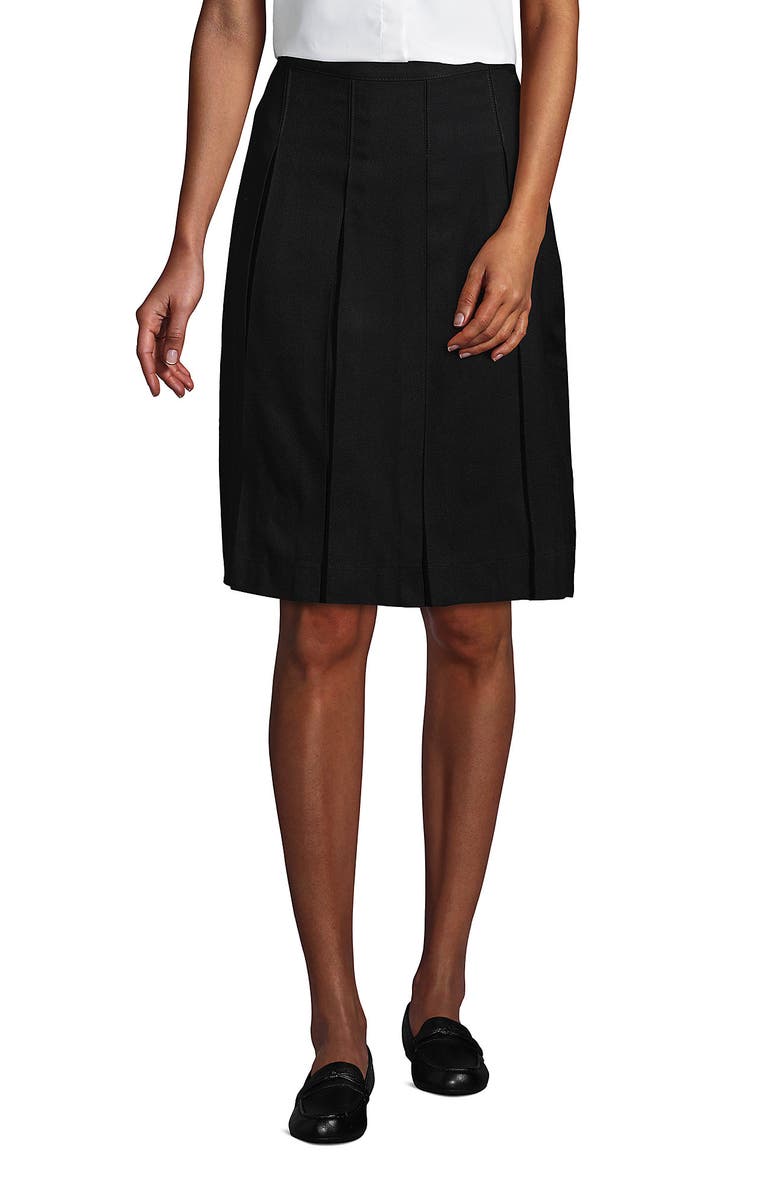 School Uniform Solid Box Pleat Skirt Top of Knee